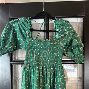 Hill house green trellis floral Ellie Dress